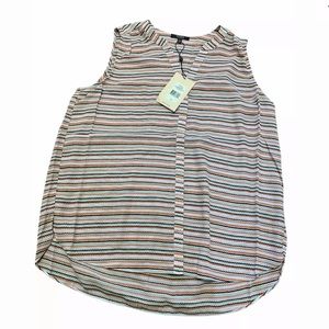 NYDJ Women's Ric Rac St Sleeveless Pintuck Blouse